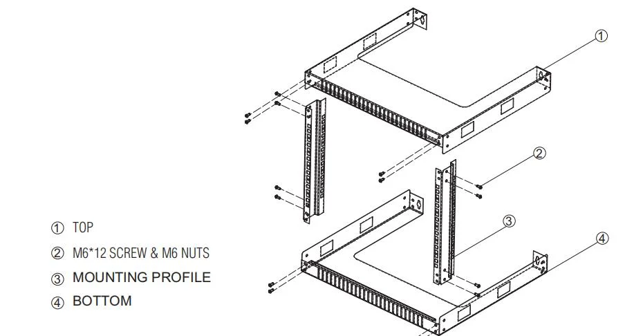 Wall Mount Standard 19 Inch Network Open Rack Frame